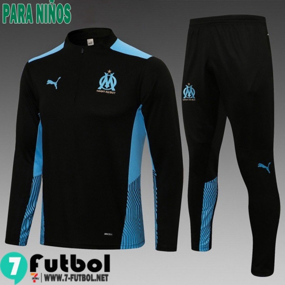 Chandal Futbol Olympique De Marsella negro Niños 2021 2022 TK174