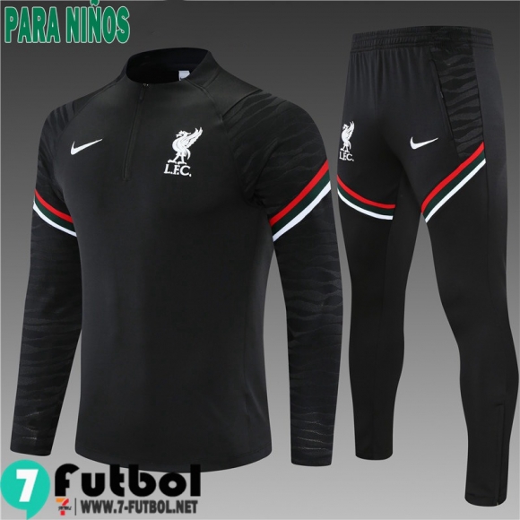 Chandal Futbol Liverpool negro Niños 2021 2022 TK182