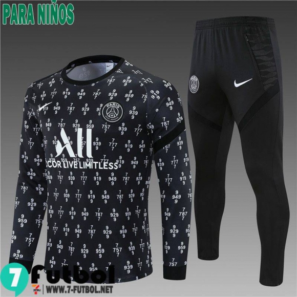 Chandal Futbol PSG Paris negro Niños 2021 2022 TK186