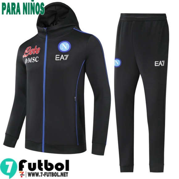 Chaquetas Futbol Napoli negro Niños 2021 2022 TK203