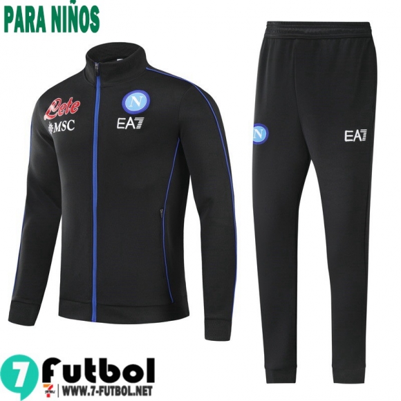 Chaquetas Futbol Napoli negro Niños 2021 2022 TK204