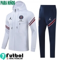 Chaquetas Futbol PSG Paris blanco Niños 2021 2022 TK207