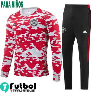 Chandal Futbol Manchester United rojo Niños 2021 2022 TK217