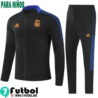 Chaquetas Futbol Real Madrid negro Niños 2021 2022 TK222