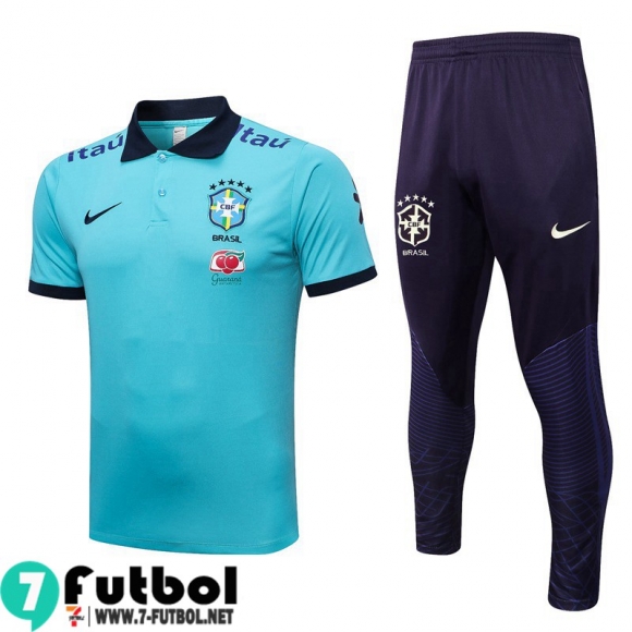 KIT: Polo Futbol Brasil azul claro Hombre 22 23 PL616