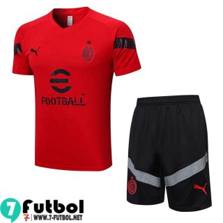 KIT:Chandal Futbol T Shirt AC Milan rojo Hombre 22 23 TG648