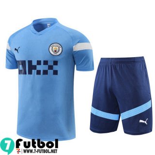 KIT:Chandal Futbol T Shirt Manchester City azul claro Hombre 22 23 TG678