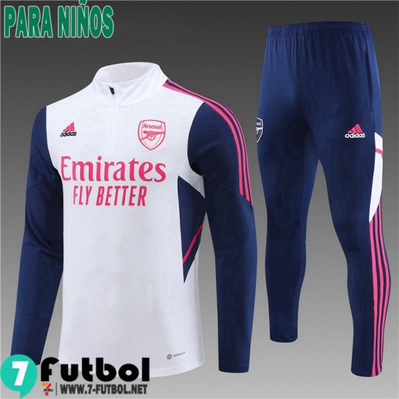 KIT: Chandal Futbol Arsenal Blanco Ninos 22 23 TK537