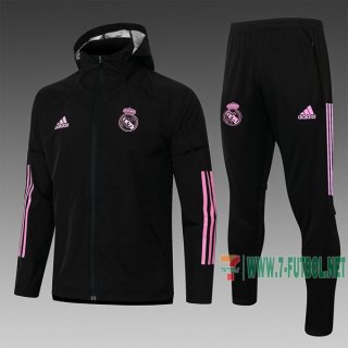 7-Futbol: Chaqueta Rompeviento Real Madrid Negra 2020 2021 G081