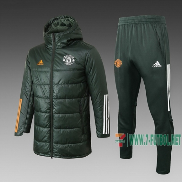 7-Futbol: Chaqueta De Plumas Manchester United Ejercito Verde 2020 2021 H0012