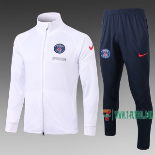 7-Futbol: La Nueva Chaqueta Chandal Del Psg Paris Saint Germain Cremallera Blancas A326# 2020 2021 Venta Caliente