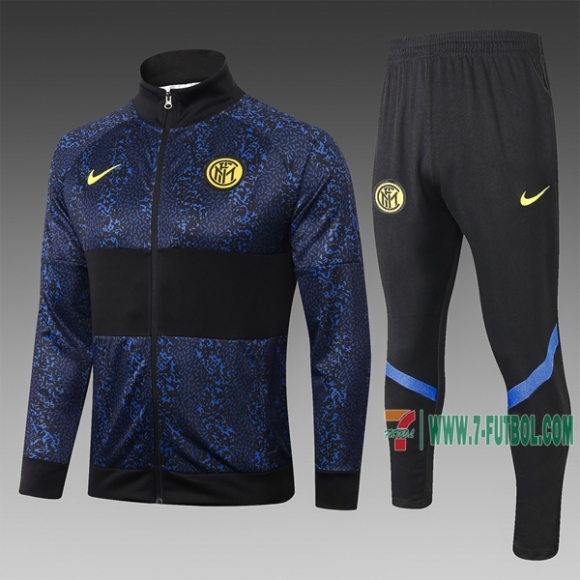 7-Futbol: La Nueva Chaqueta Chandal Del Inter Milan Cremallera Azul Marino Negra A340# 2020 2021 Venta Caliente