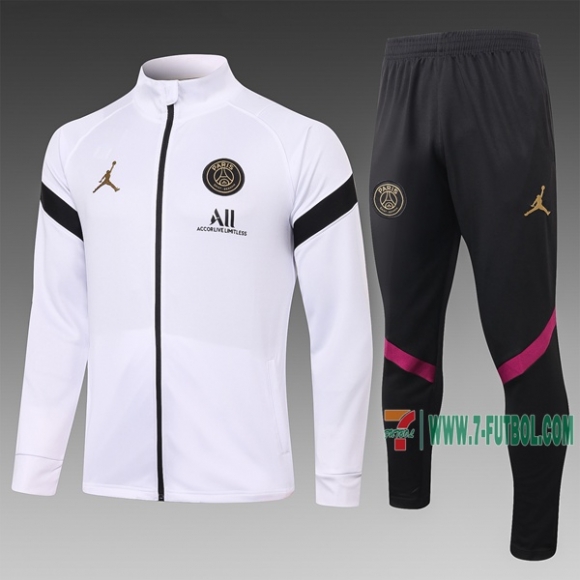 7-Futbol: La Nueva Chaqueta Chandal Del Psg Paris Saint Germain Air Jordan Cremallera Blancas - Negro A366 2020 2021