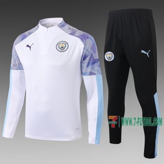 7-Futbol: La Nueva Sudadera Chandal Del Manchester City Medio Zip Blancas 2020 2021 Calidad Thai