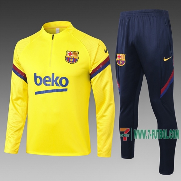 7-Futbol: La Nueva Sudadera Chandal Del Barcelona Medio Zip Amarilla 2020 2021 Venta Caliente