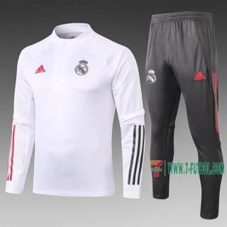 7-Futbol: La Nueva Sudadera Chandal Del Real Madrid Medio Zip Blancas 2020 2021 Clasicas