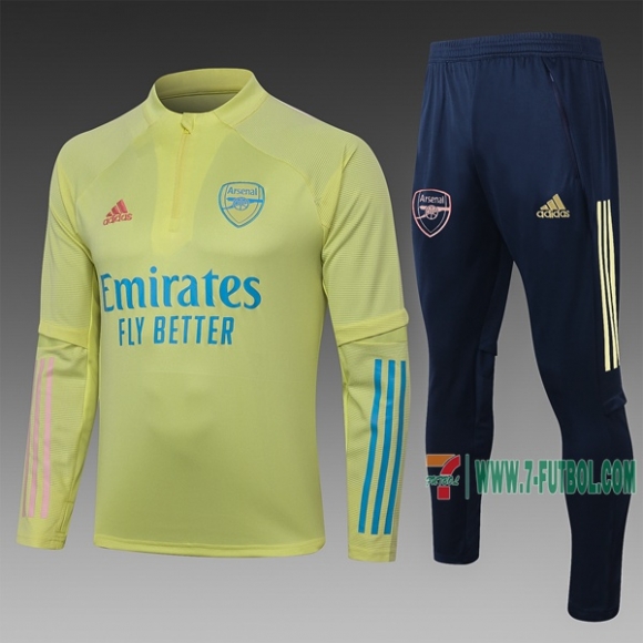 7-Futbol: La Nueva Sudadera Chandal Del Arsenal Medio Zip Amarilla B412 2020 2021 Calidad Thai