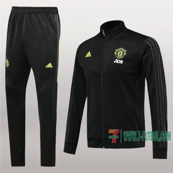 7-Futbol: Nueva Retro Chaqueta Chandal Del Manchester United Negra Cremallera 2019 2020