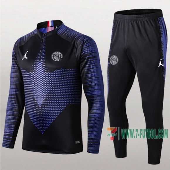 7-Futbol: La Nueva Original Chandal Del Psg Paris Jordan Azul/Negra Medio Zip 2019 2020