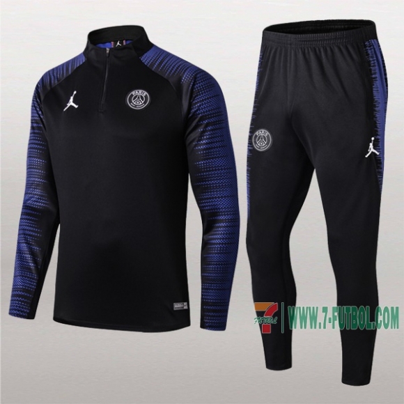 7-Futbol: La Nueva Clasico Chandal Del Psg Paris Jordan Negra/Azul Medio Zip 2019 2020