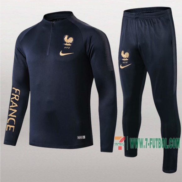 7-Futbol: La Nueva Chandal Del Francia Azul Oscuro Medio Zip 2019 2020