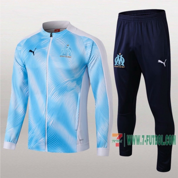 7-Futbol: Nueva Clasicas Chaqueta Chandal Del Olympique De Marsella Azul/Blancas Cremallera 2019 2020