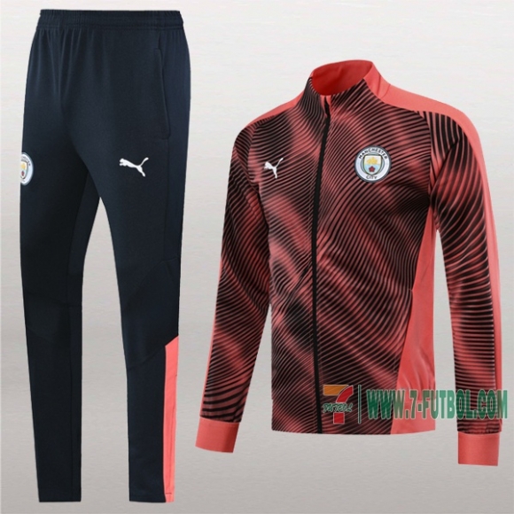 7-Futbol: Nuevas Clasicas Chaqueta Chandal Del Manchester City Negra/Rosa Cremallera 2019 2020