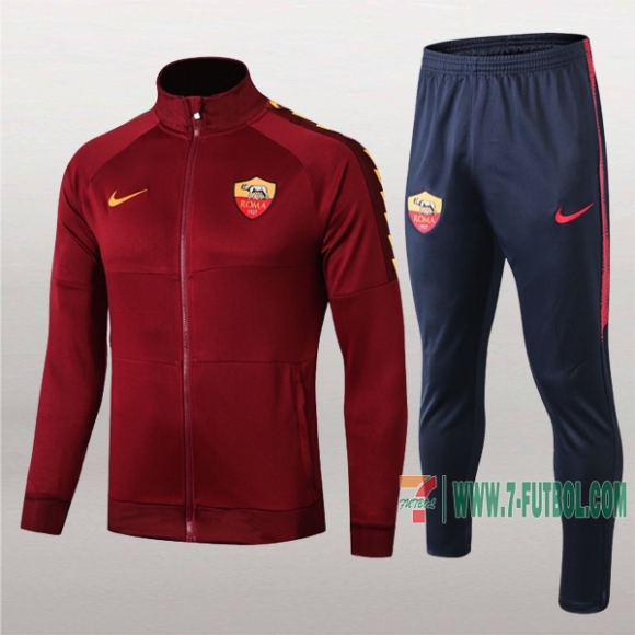 7-Futbol: La Nuevo Retro Chaqueta Chandal Del As Roma Castano Cremallera 2019 2020