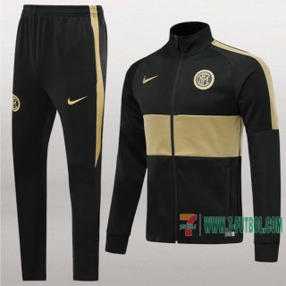 7-Futbol: Las Nuevas Chaqueta Chandal Del Inter Milan Negra/Amarilla Cremallera 2019 2020