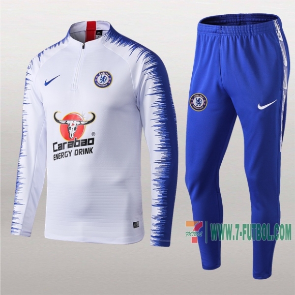 7-Futbol: La Nueva Termicas Chandal Del Chelsea Fc Manga Impresa Blancas Medio Zip 2019 2020