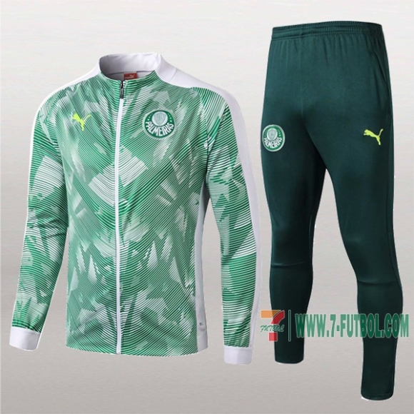 7-Futbol: Nueva Retro Chaqueta Chandal Del Palmeiras Verde/Blancas Cremallera 2019 2020