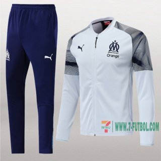 7-Futbol: La Nueva Chaqueta Chandal Del Olympique De Marsella Blancas Cremallera 2019 2020