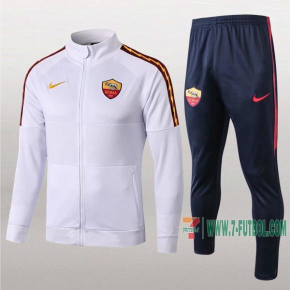 7-Futbol: Termicas Nueva Chaqueta Chandal Del As Roma Blancas Cremallera 2019 2020