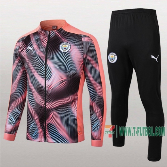 7-Futbol: Termicas Nuevo Chaqueta Chandal Del Manchester City Rosa/Negra Cremallera 2019 2020