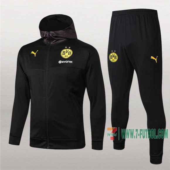 7-Futbol: La Nueva Termicas Chaqueta Chandal Del Borussia Dortmund Con Capucha Negra Cremallera 2019 2020