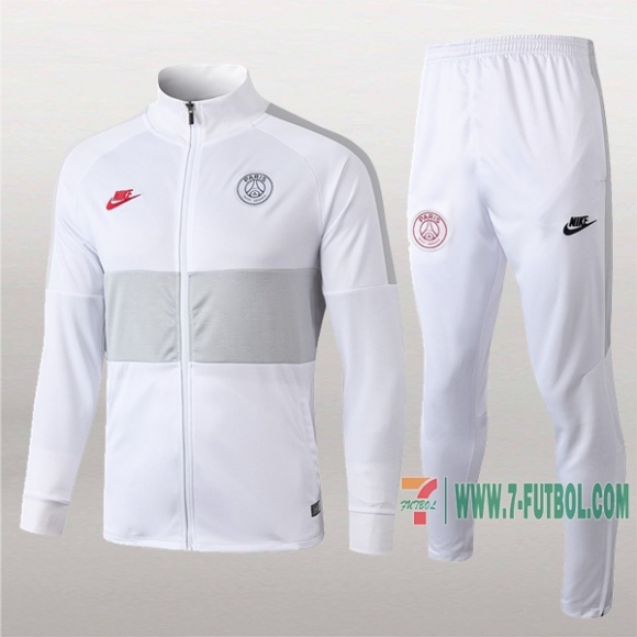 7-Futbol: Nueva Retro Chaqueta Chandal Del Psg Paris Blancas Cremallera 2019 2020