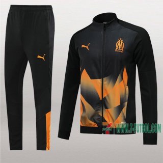 7-Futbol: Termicas Nueva Chaqueta Chandal Del Olympique De Marsella Negra/Amarilla Cremallera 2019 2020