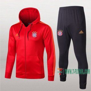 7-Futbol: La Nuevo Chaqueta Chandal Del Bayern Munich Con Capucha Roja Cremallera 2019 2020