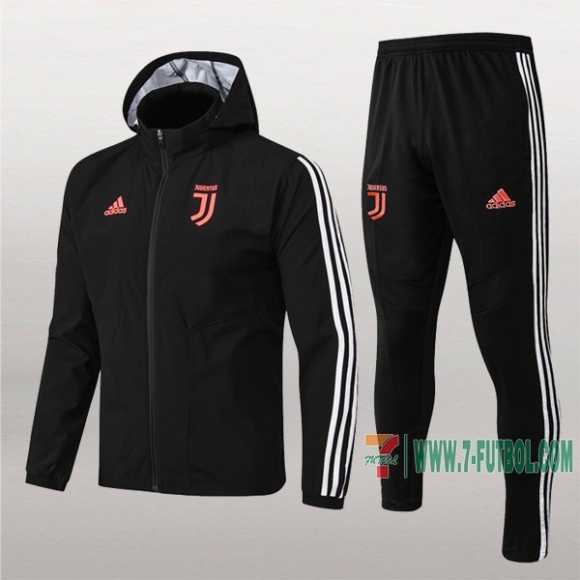 7-Futbol: La Nueva Retro Chaqueta Chandal Rompeviento Del Juventus Con Capucha Negra Cremallera 2019 2020