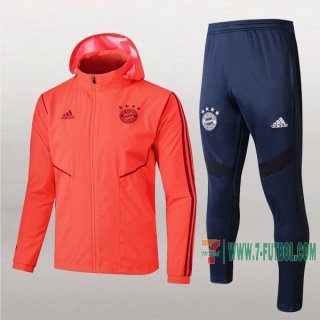 7-Futbol: La Nueva Original Chaqueta Chandal Rompeviento Del Bayern Munich Con Capucha Naranja Cremallera 2019 2020