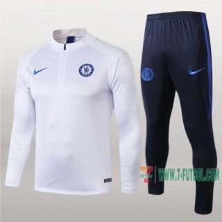 7-Futbol: La Nuevo Retro Chandal Del Chelsea Fc Blancas Medio Zip 2019 2020