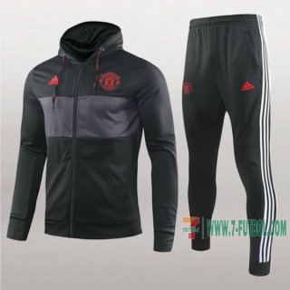 7-Futbol: La Nuevo Chaqueta Chandal Del Manchester United Con Capucha Negra Cremallera 2019 2020