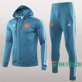 7-Futbol: Nueva Retro Chaqueta Chandal Del Arsenal Fc Con Capucha Azul Cremallera 2019 2020