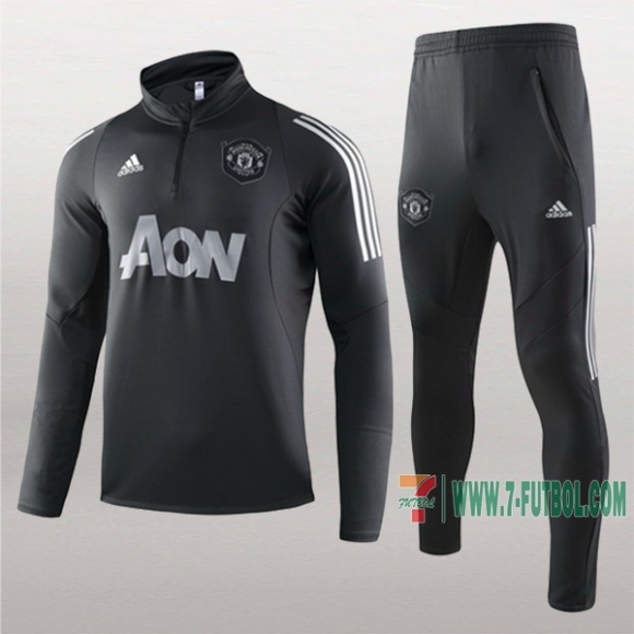 7-Futbol: La Nueva Original Chandal Del Manchester United Negra Medio Zip 2019 2020