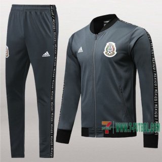 7-Futbol: La Nuevo Chaqueta Chandal Del Mexico Gris Oscuro Cremallera 2019 2020