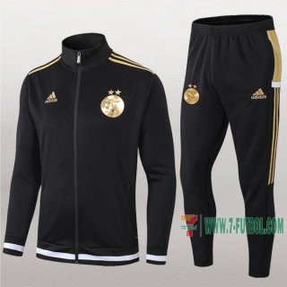 7-Futbol: Nuevas Retro Chaqueta Chandal Del Argelia Negra Cremallera 2019 2020