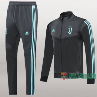 7-Futbol: Nueva Retro Chaqueta Chandal Del Juventus Gris Oscuro Cremallera 2019 2020