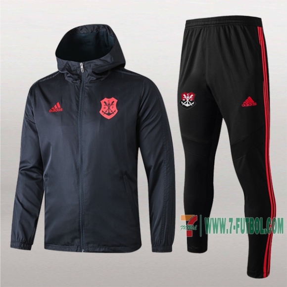 7-Futbol: La Nueva Chaqueta Chandal Rompeviento Del Flamengo Con Capucha Negra Cremallera 2019 2020