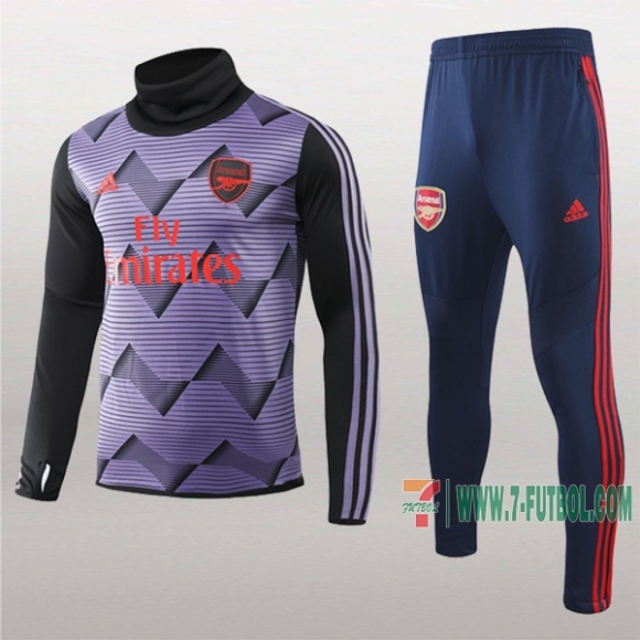 7-Futbol: La Nueva Clasicas Sudadera Chandal Del Arsenal Fc Cuello Alto Purpura 2019 2020