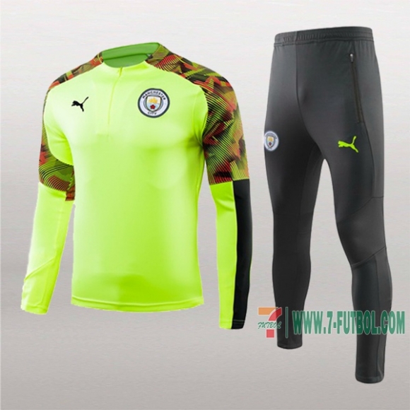 7-Futbol: La Nueva Clasico Chandal Del Manchester City Verde Medio Zip 2019 2020